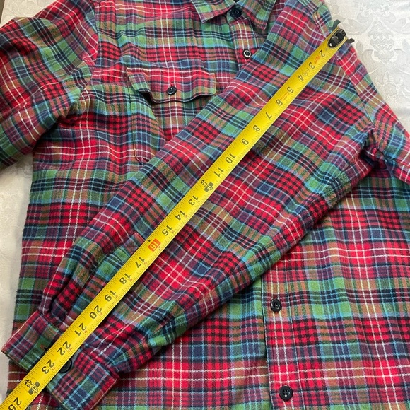 LL Bean Mens Flannel Plaid Fleece Lined Shirt Shacket Size XL Regular Red Green - Picture 7 of 10